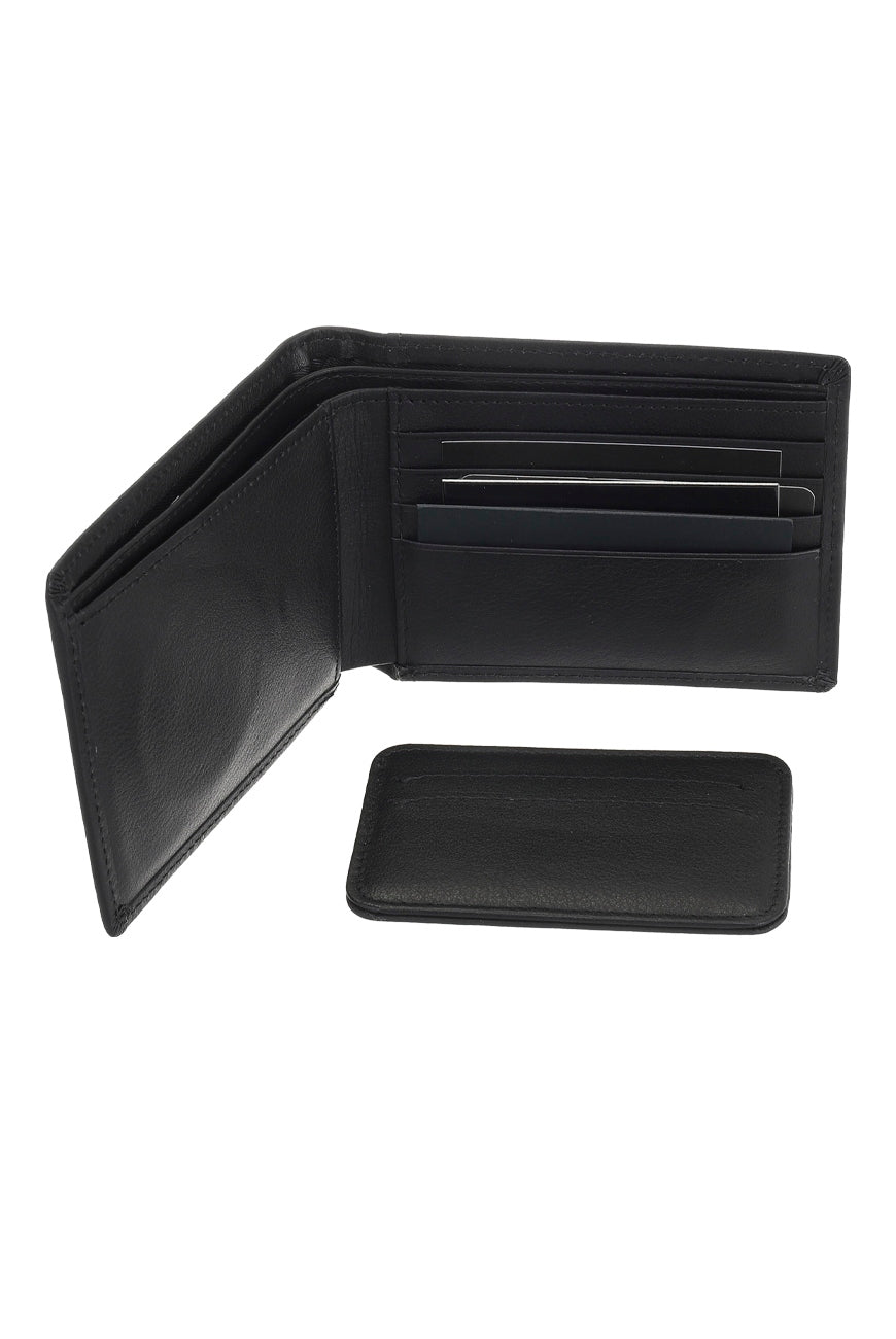 Billetera de Cuero Magnética para Celular Namaro Bags - interior con ranuras y porta tarjetas magnético desmontable