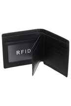 Billetera de Cuero Slim Namaro Bags - interior abierto con protección RFID y ranuras para tarjetas