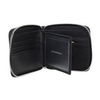 Billetera de Cuero Zip Namaro Bags - interior abierto con ranuras para tarjetas y ventana de identificación