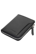 Billetera de Cuero con Cierre Metálico Namaro Bags - vista frontal con cremallera y tirador de cuero
