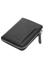 Billetera de Cuero con Cierre Metálico Namaro Bags - vista frontal con cremallera y tirador de cuero