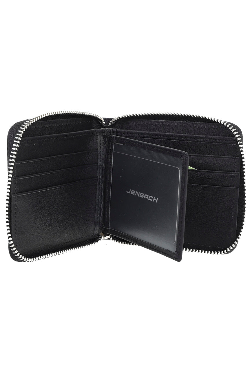 Billetera de Cuero Zip Namaro Bags - detalle interior con compartimento para billetes y monedero